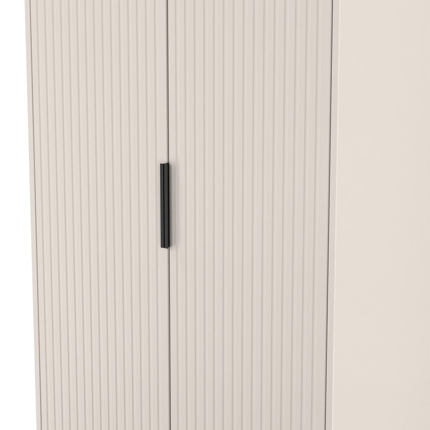 Fluted Tall Wardrobe Off-White 1 Shelf 197cm