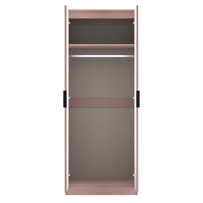 Fluted Tall Wardrobe Pink 1 Shelf 197cm