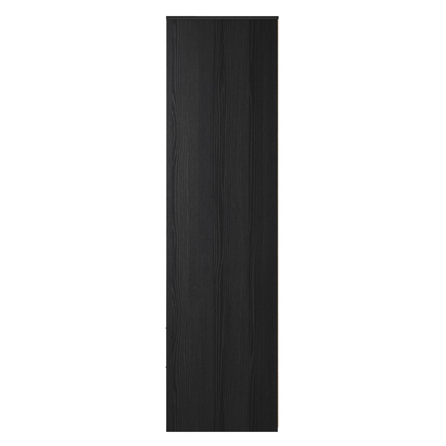 Fluted Tall Wardrobe Black 2 Drawers 197cm