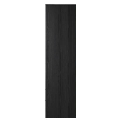 Fluted Tall Wardrobe Black 2 Drawers 197cm