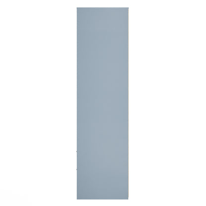 Fluted Tall Wardrobe Light Blue 2 Drawers 197cm
