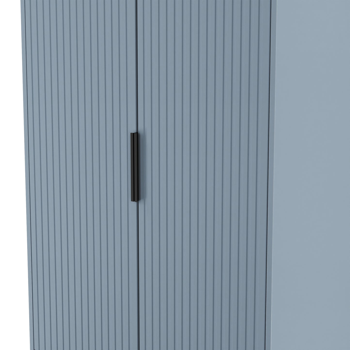 Fluted Tall Wardrobe Light Blue 2 Drawers 197cm