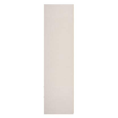 Fluted Tall Wardrobe Off-White 2 Drawers 197cm