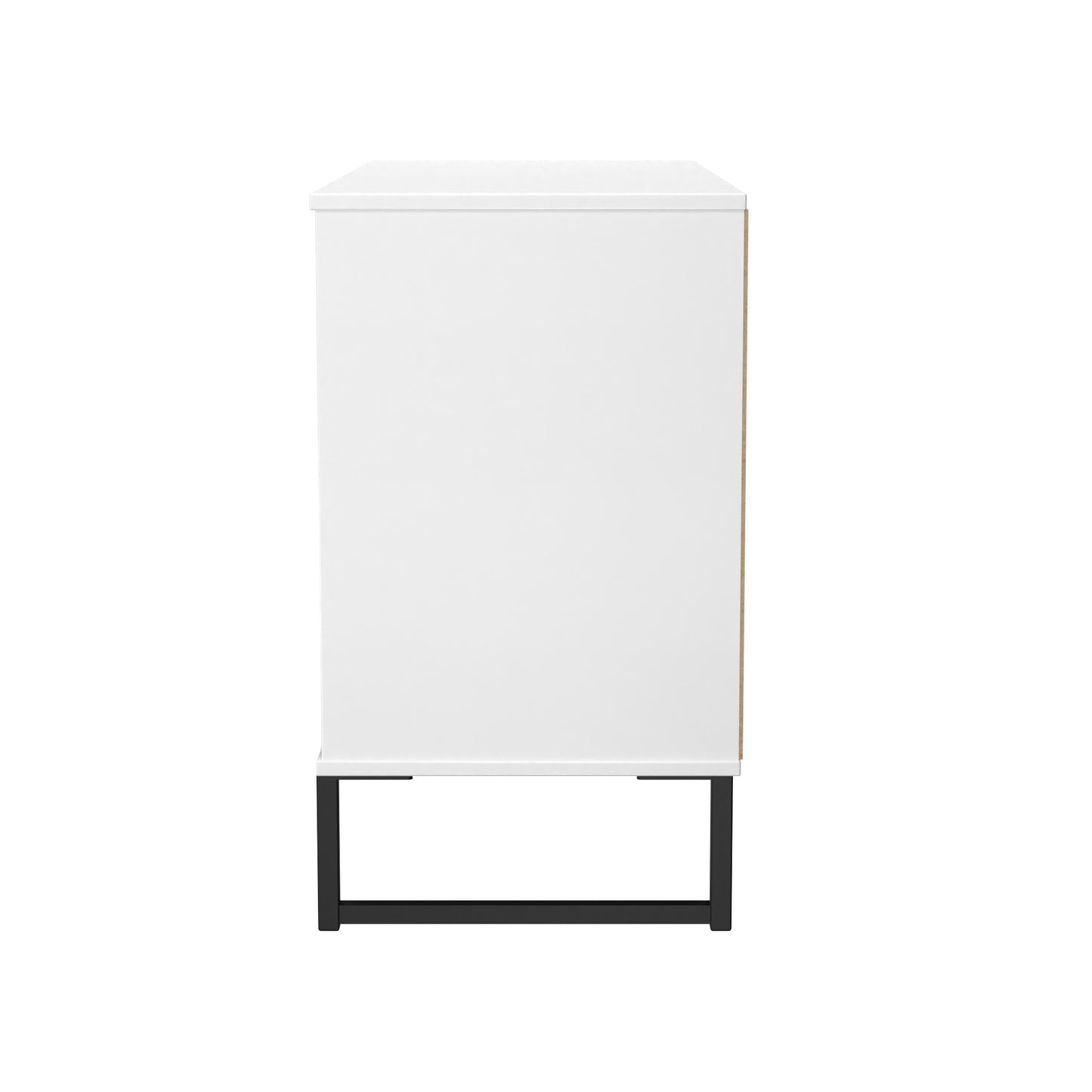 Fluted TV Unit White 2 Shelves 3 Drawers 97cm