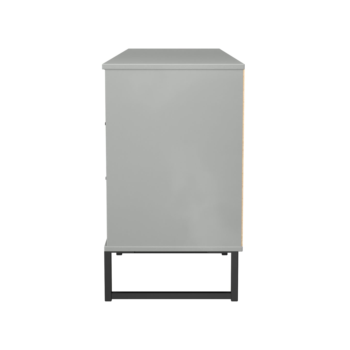 Fluted Large Sideboard Grey 2 Shelves 6 Drawers 152cm