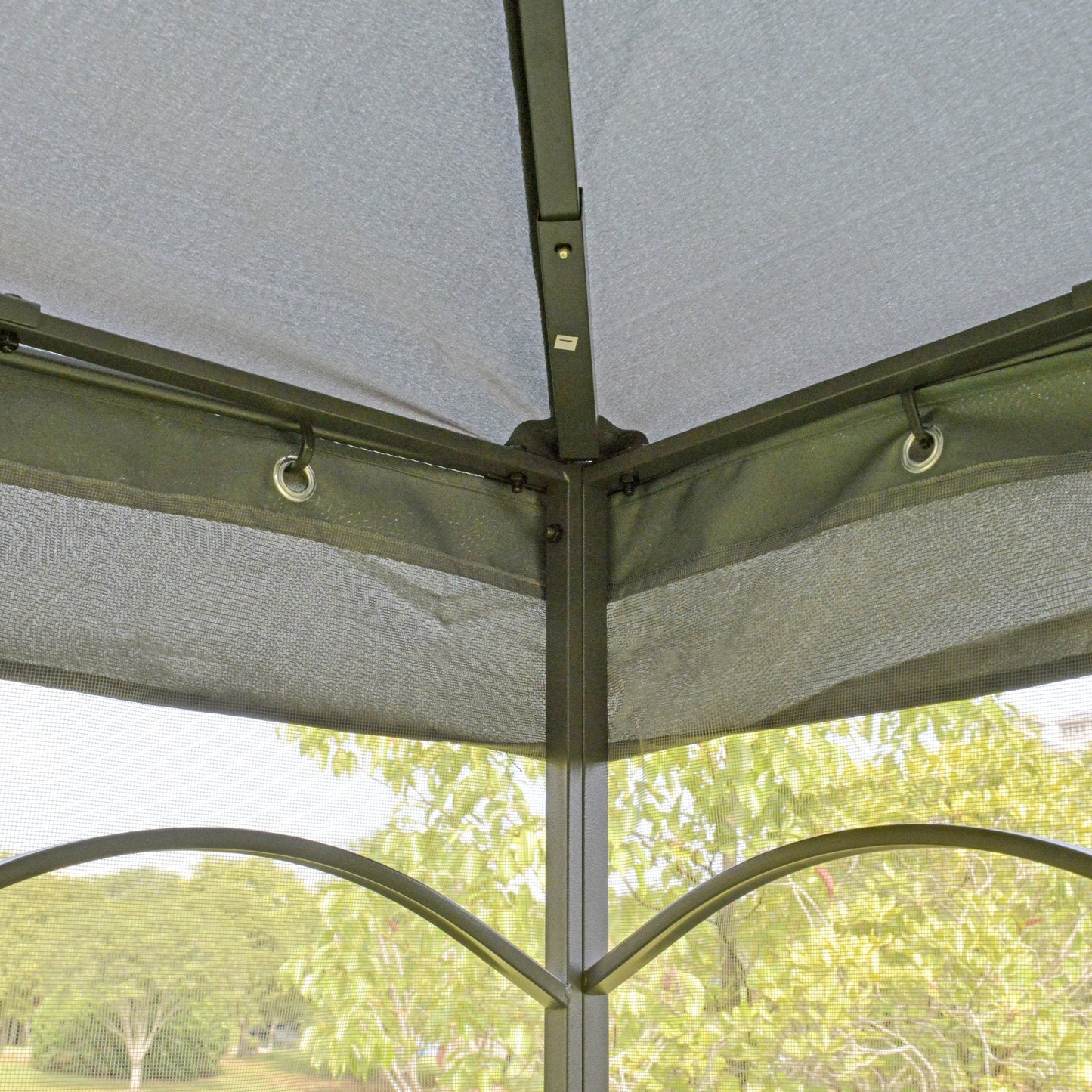 3Mx3M Garden Gazebo Double Top Outdoor Canopy Patio Event Party Wedding Tent Backyard Sun Shade with Netting - Grey