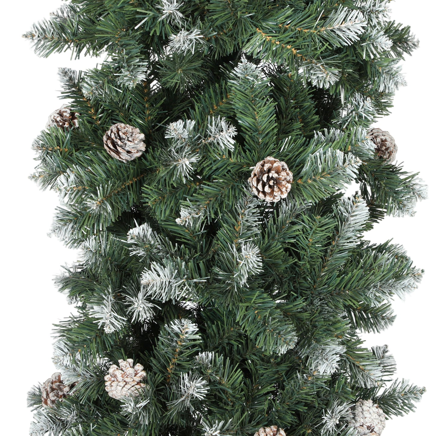 8ft Pinecone Christmas Tree Arch Artificial - White Frosted Green  2100 Tips