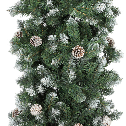 8ft Pinecone Christmas Tree Arch Artificial - White Frosted Green  2100 Tips