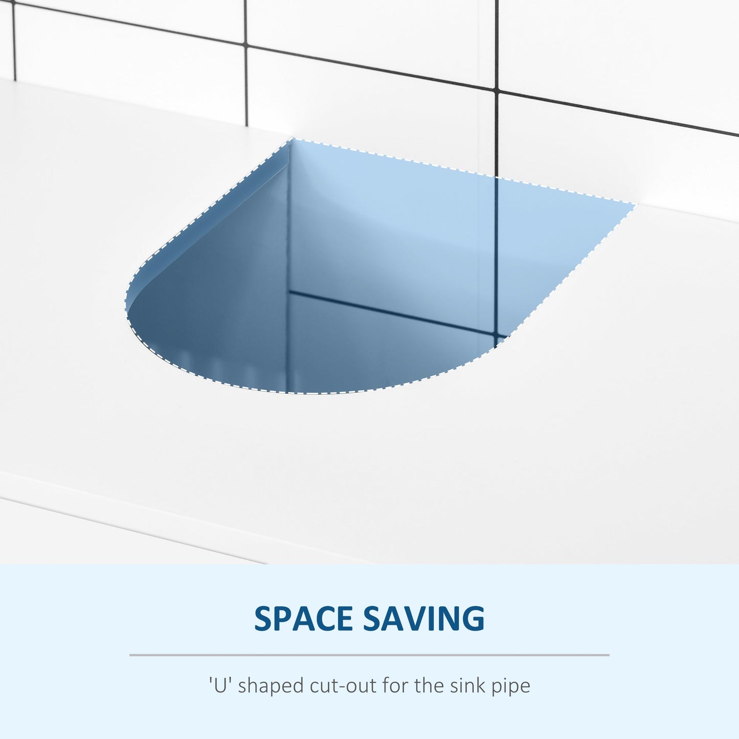 kleankin Pedestal Under Sink Cabinet with Double Doors