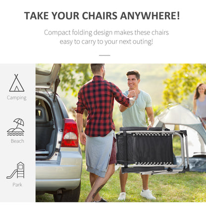 2-Piece Reclining Zero Gravity Chair Metal Frame Folding Garden Sun Lounger with Cushion Headrest Light Grey