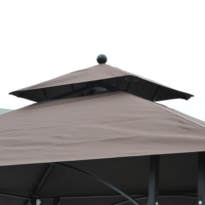 2.5 x 1.5m BBQ Tent Canopy Patio Outdoor Awning Gazebo Party Sun Shelter - Coffee