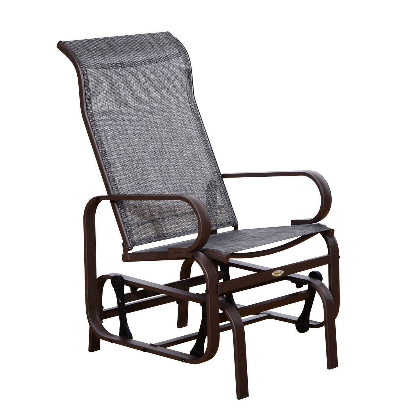Outdoor Gliding Rocking Chair with Sturdy Metal Frame Garden Comfortable Swing Chair