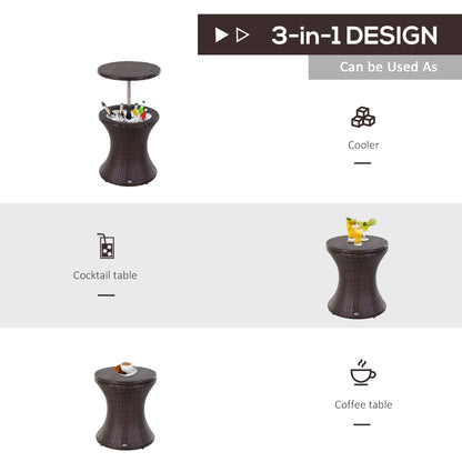 PE Rattan Ice Bucket Table