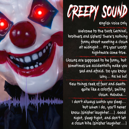 Animated Scary Clown Halloween Decoration - 190cm