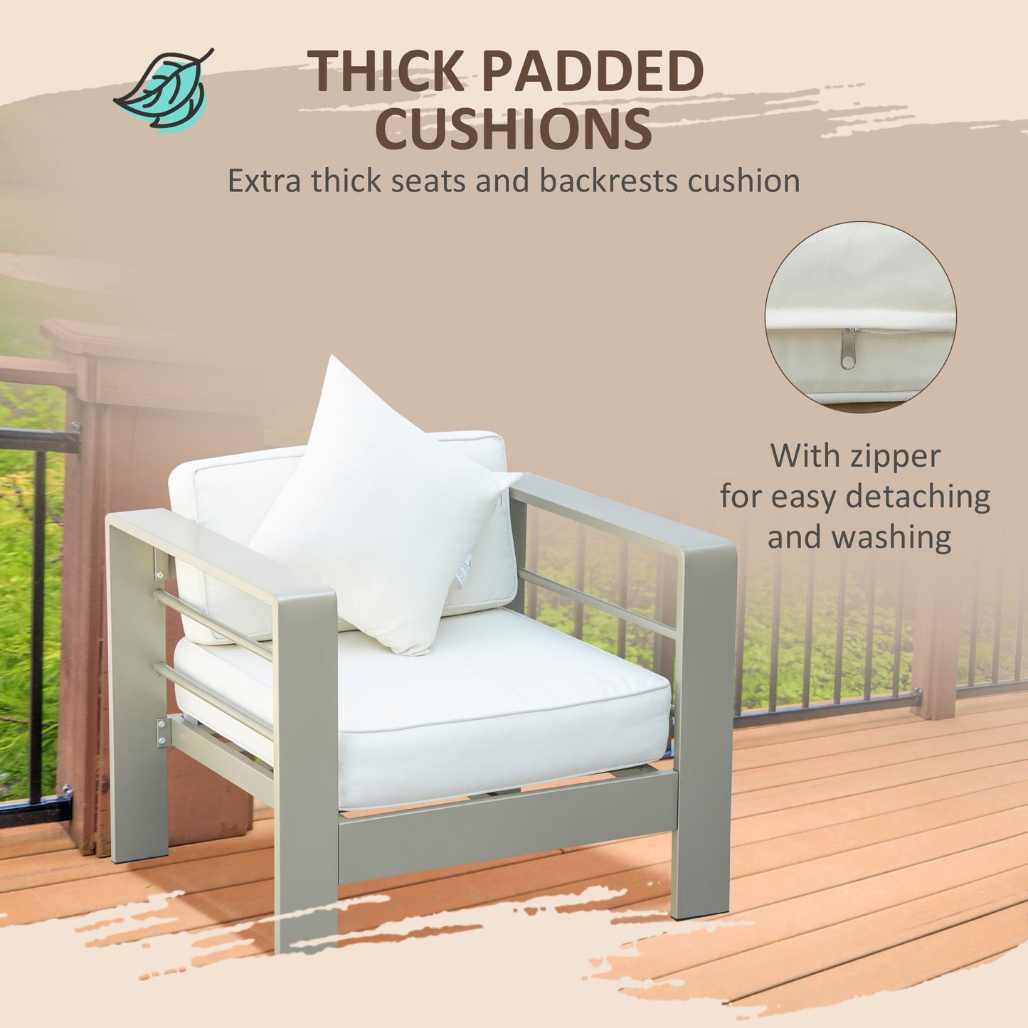 Outsunny 4 Pieces Outdoor Garden Furniture Set