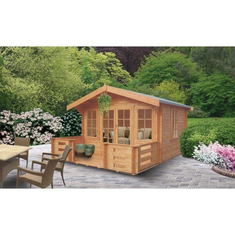 Grizedale 11 9" x 13 8" Apex Log Cabin Premium 70mm Cladding Tongue & Groove