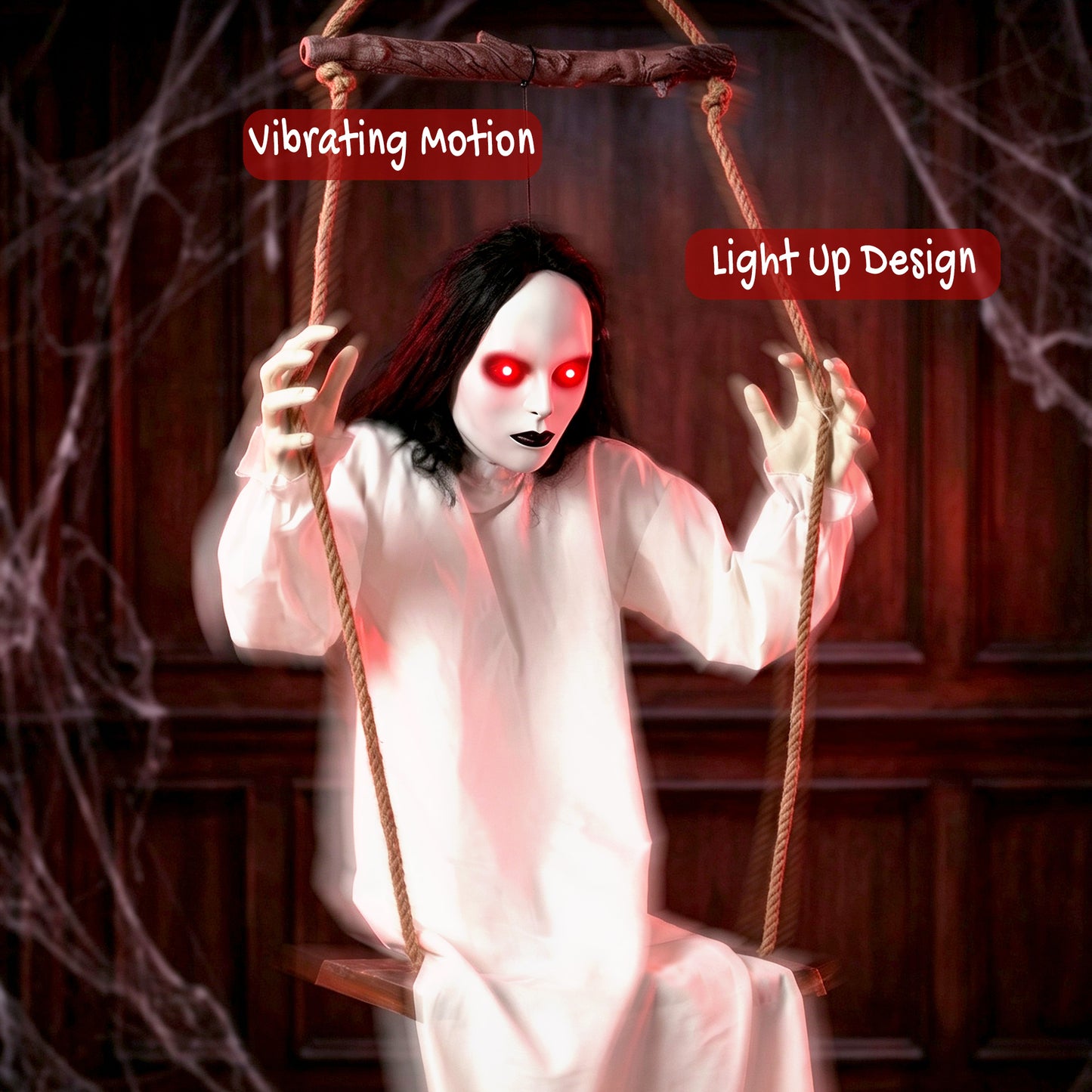 Animated Swinging Ghost Halloween Decoration - 170cm