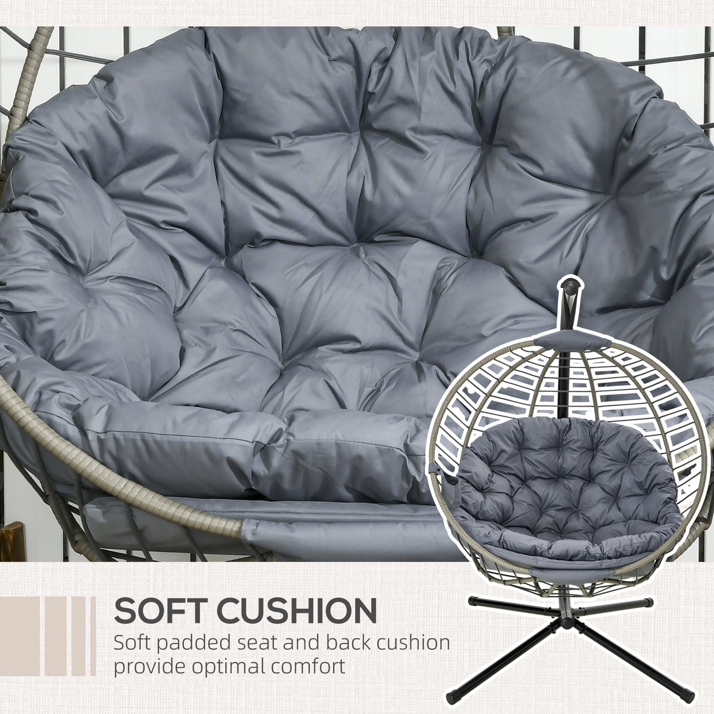 Outsunny PE Rattan Swing Chair