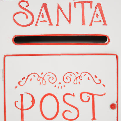 Postbox Christmas Decoration White & Red - 30.5cm