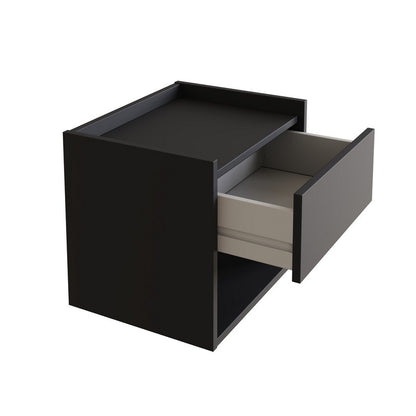 2 Harmony Bedside Tables Dark Grey 1 Shelf 1 Drawer