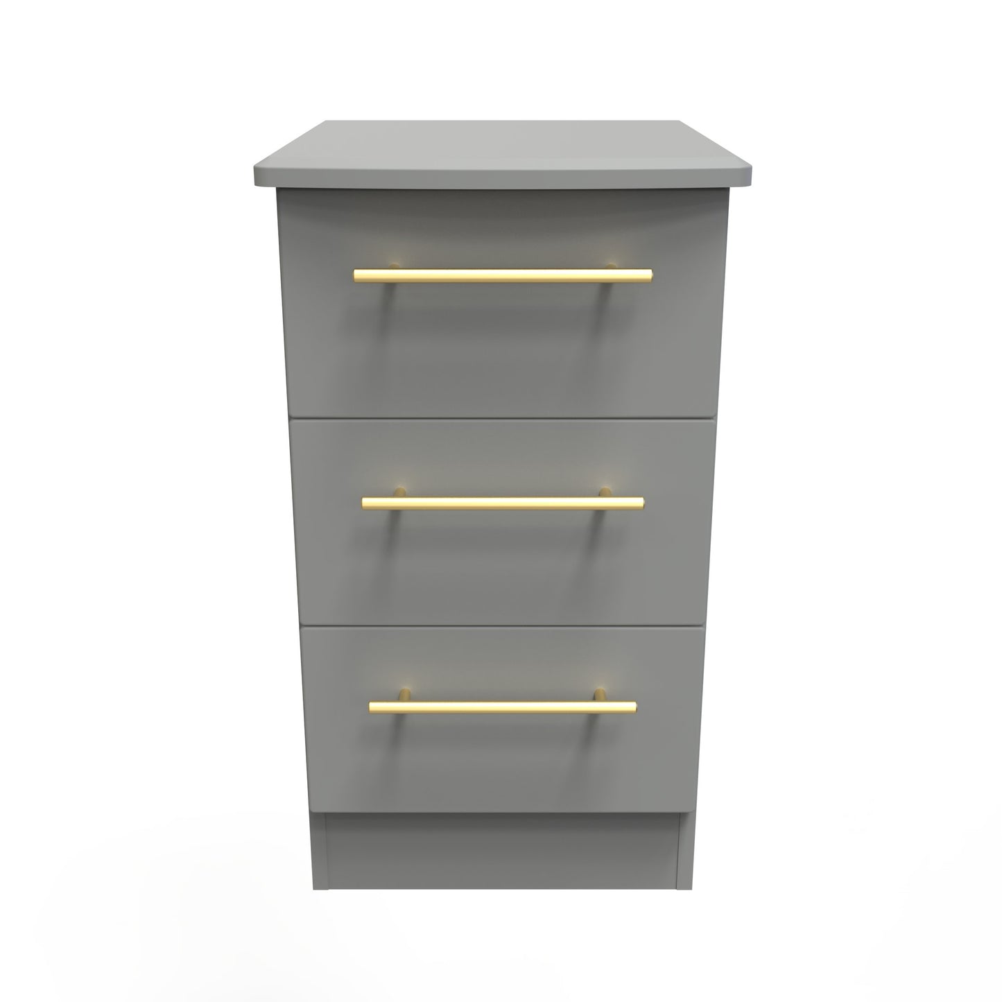 Haworth Bedside Table Grey 3 Drawers 70cm
