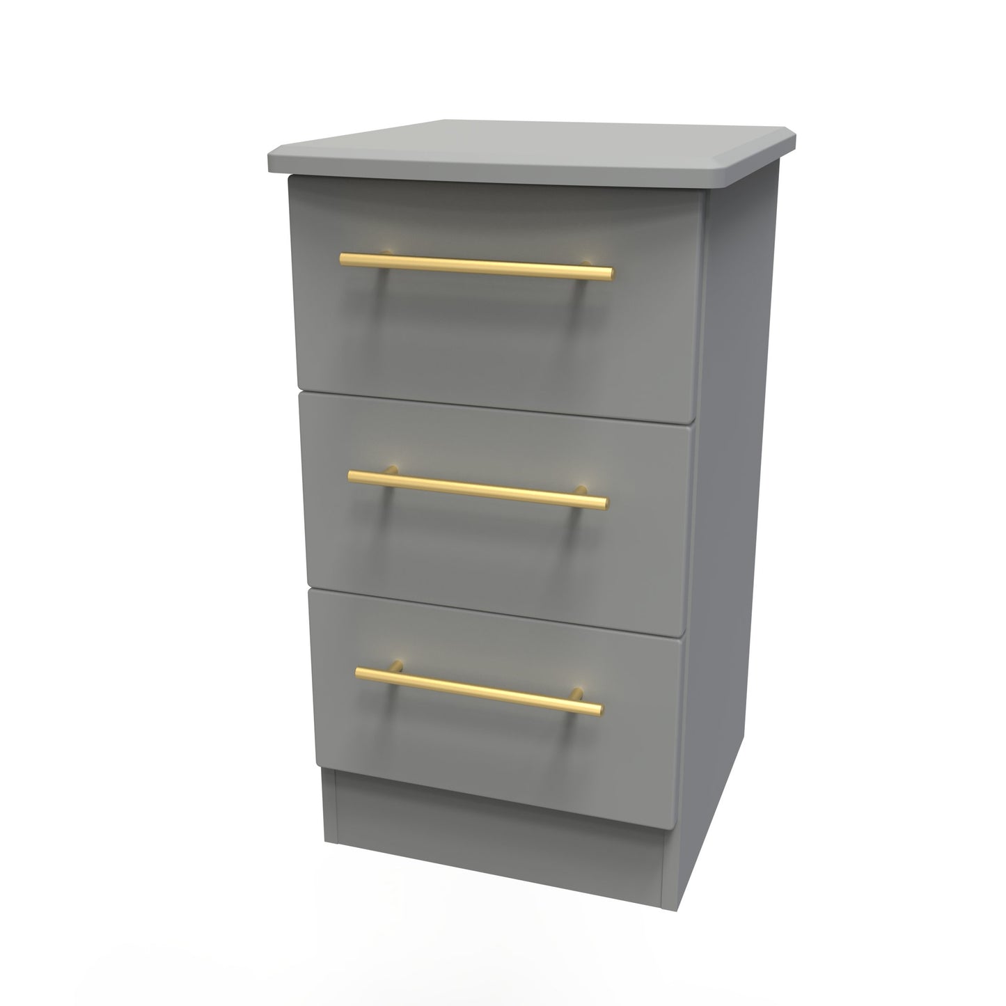 Haworth Bedside Table Grey 3 Drawers 70cm