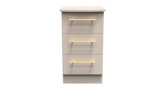 Haworth Bedside Table Off-White 3 Drawers 70cm