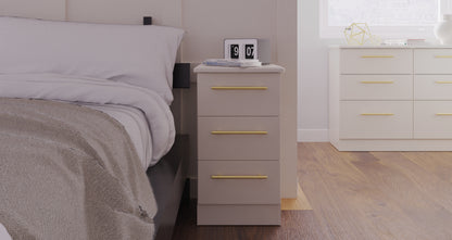 Haworth Bedside Table Off-White 3 Drawers 70cm