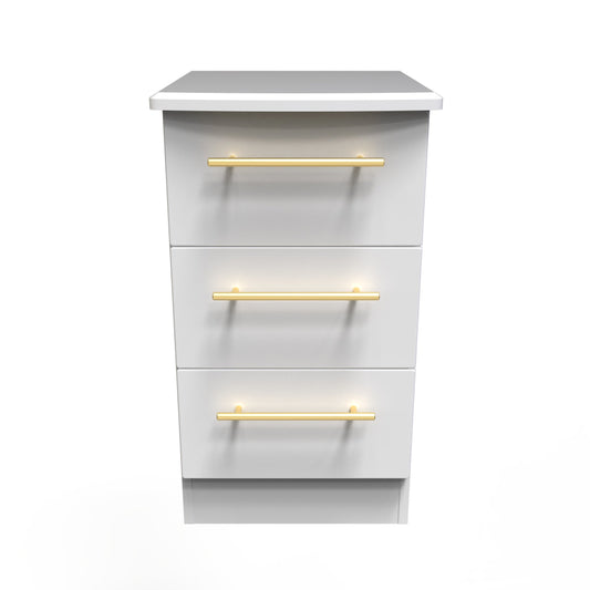 Haworth Bedside Table White 3 Drawers 70cm