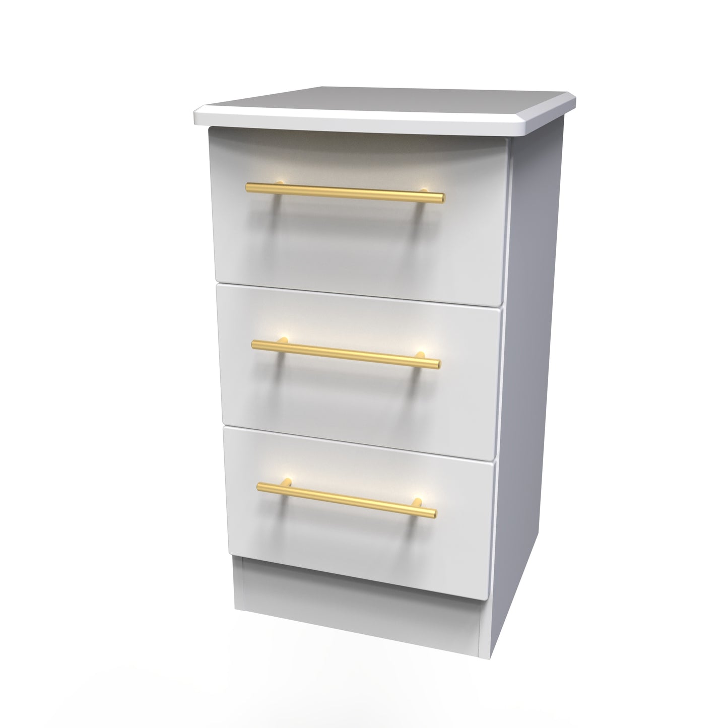 Haworth Bedside Table White 3 Drawers 70cm