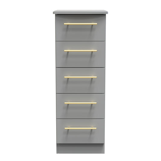 Haworth Tall Tallboy Grey 5 Drawers 108cm