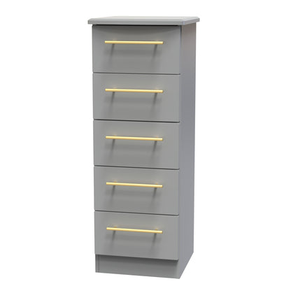 Haworth Tall Tallboy Grey 5 Drawers 108cm