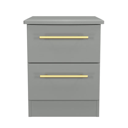 Haworth Bedside Table Grey 2 Drawers 51cm