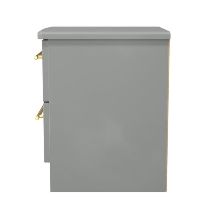 Haworth Bedside Table Grey 2 Drawers 51cm