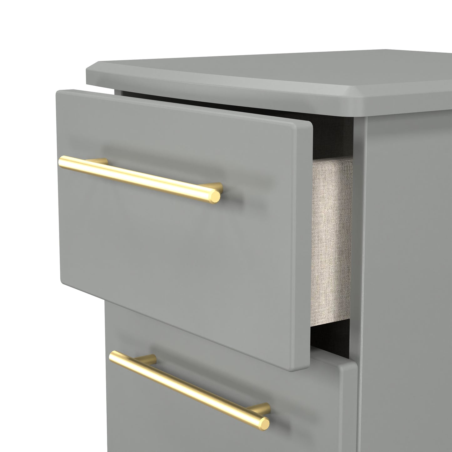 Haworth Bedside Table Grey 2 Drawers 51cm