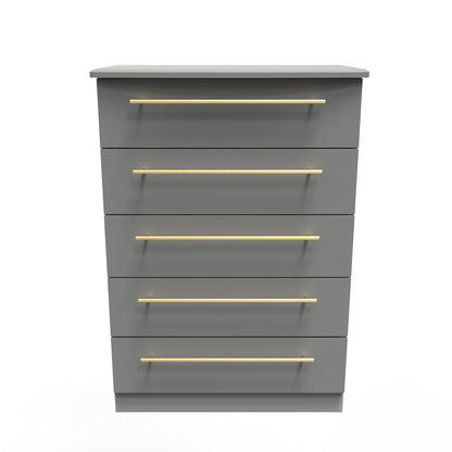 Haworth Tall Chest of Drawers Grey 5 Drawers 108cm