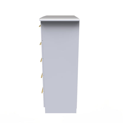 Haworth Tall Chest of Drawers White 5 Drawers 108cm