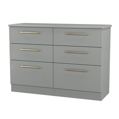 Haworth Large Chest of Drawers Grey 6 Drawers 112cm