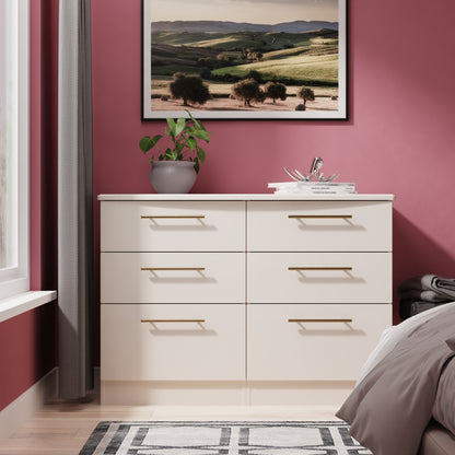 Haworth Large Chest of Drawers Off-White 6 Drawers 112cm