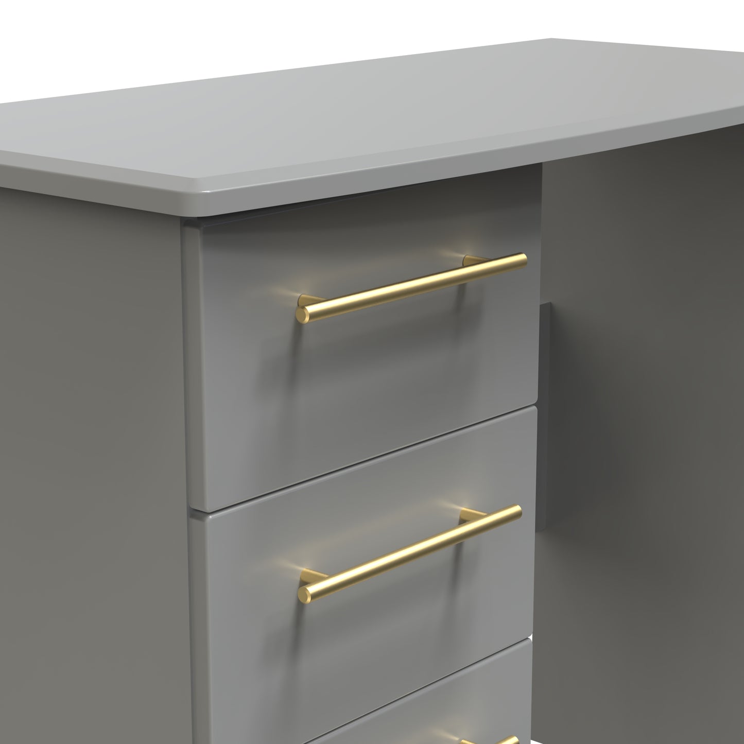Haworth Desk Grey 3 Drawers 93cm
