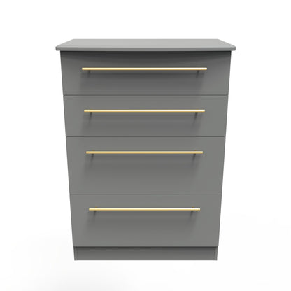 Haworth Tall Chest of Drawers Grey 4 Drawers 108cm