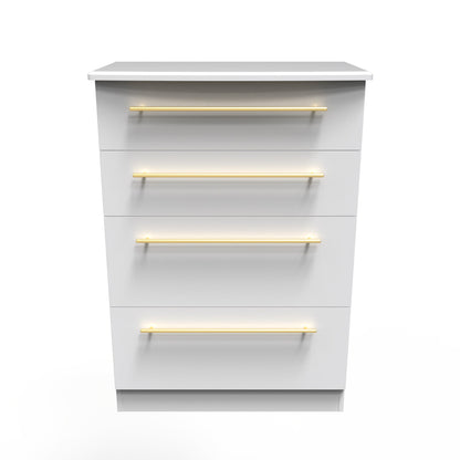 Haworth Tall Chest of Drawers White 4 Drawers 108cm