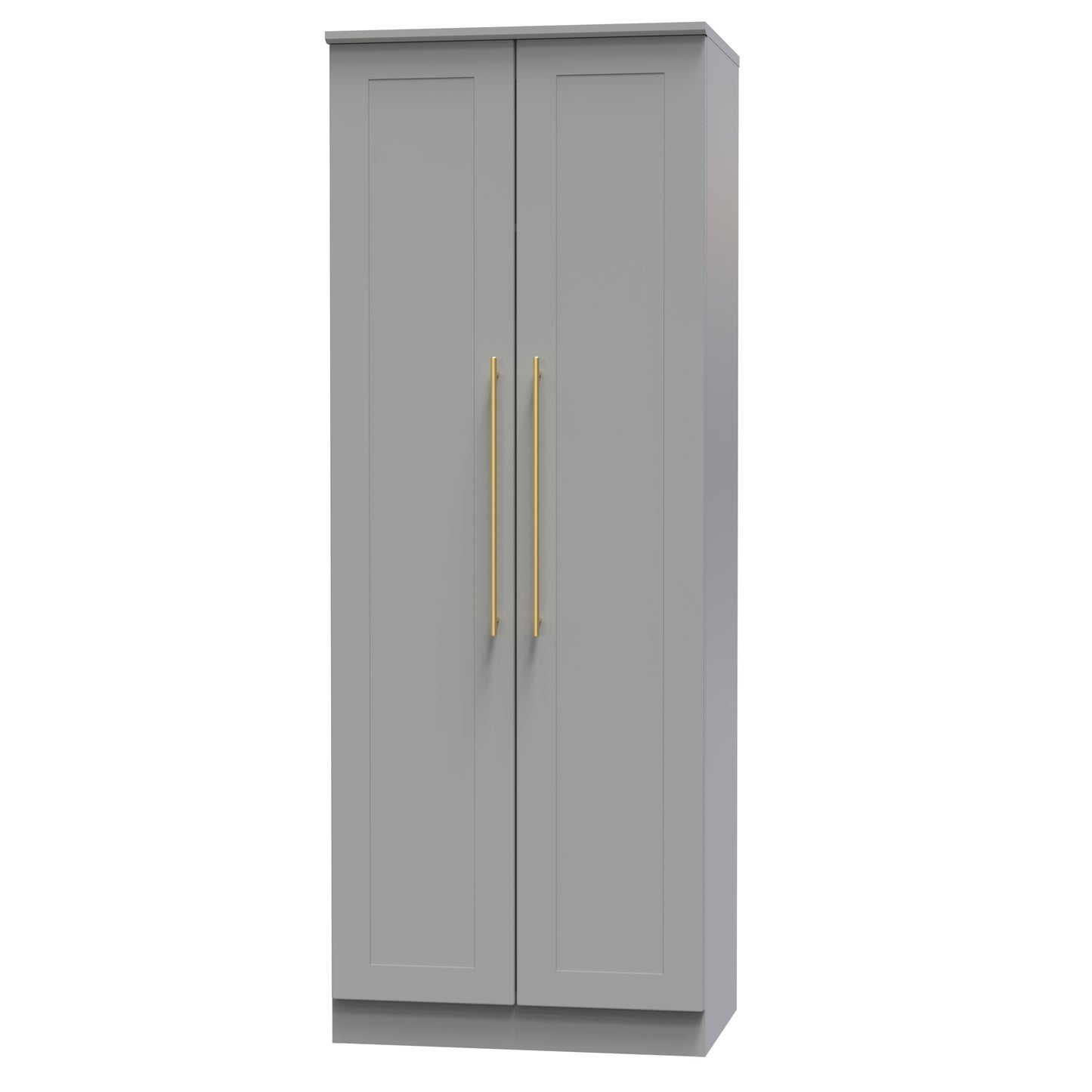 Haworth Tall Wardrobe Grey 2 Doors 1 Shelf 196cm