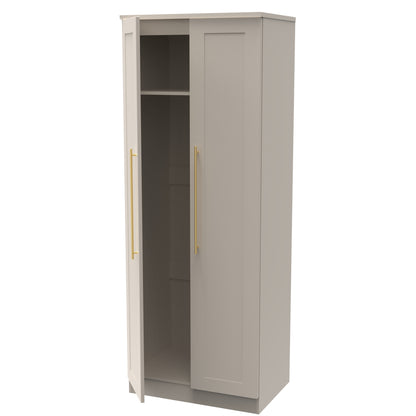 Haworth Tall Wardrobe Off-White 2 Doors 1 Shelf 196cm
