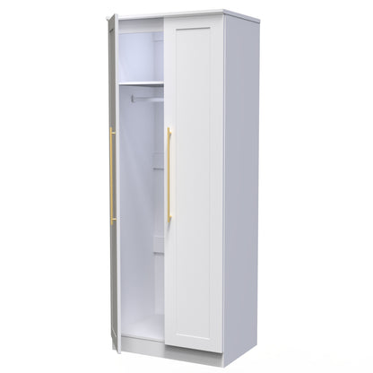 Haworth Tall Wardrobe White 2 Doors 1 Shelf 196cm