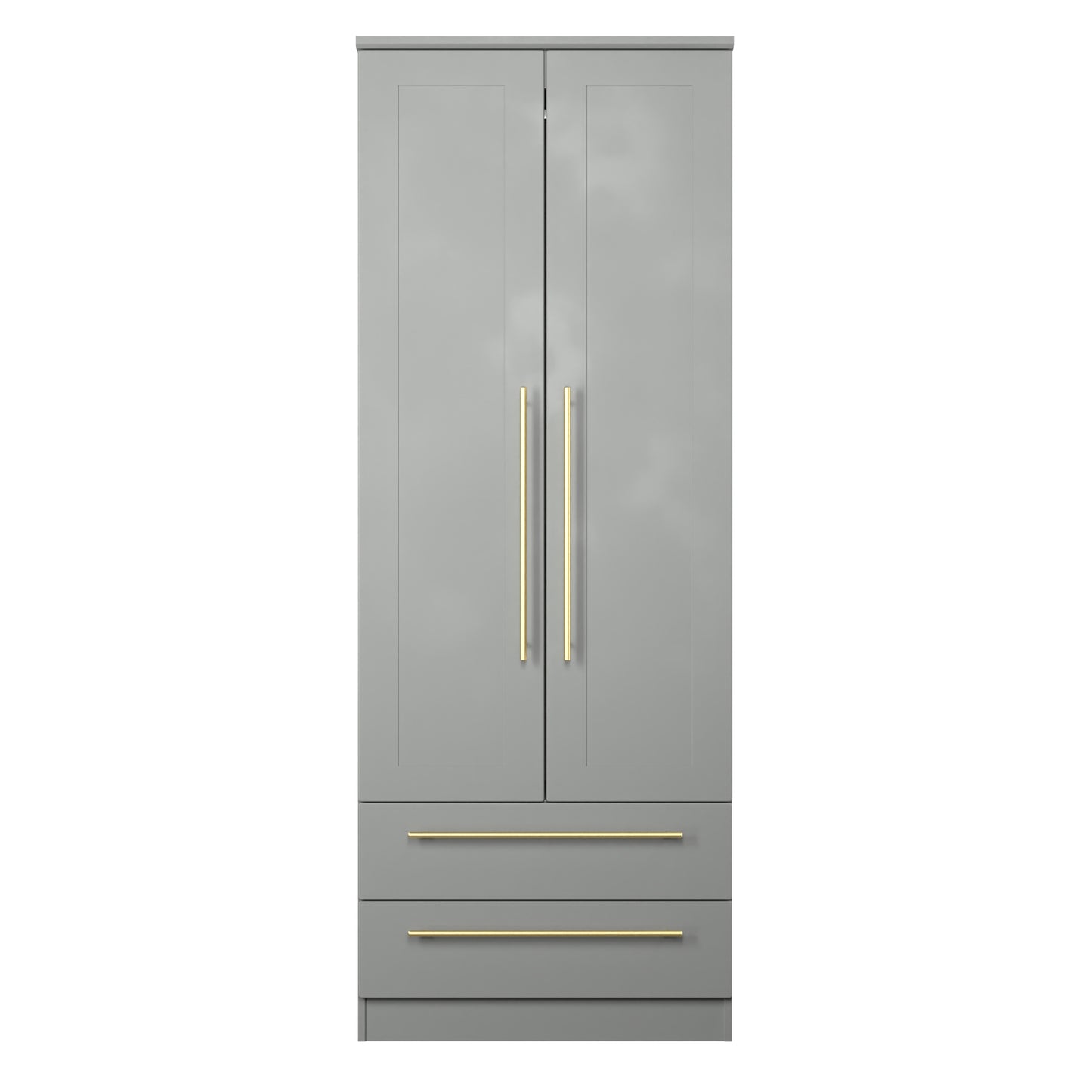 Haworth Tall Wardrobe Grey 2 Doors 2 Drawers 196cm