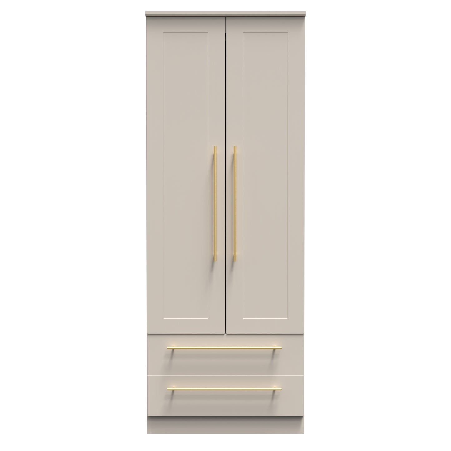 Haworth Tall Wardrobe Off-White 2 Doors 2 Drawers 196cm