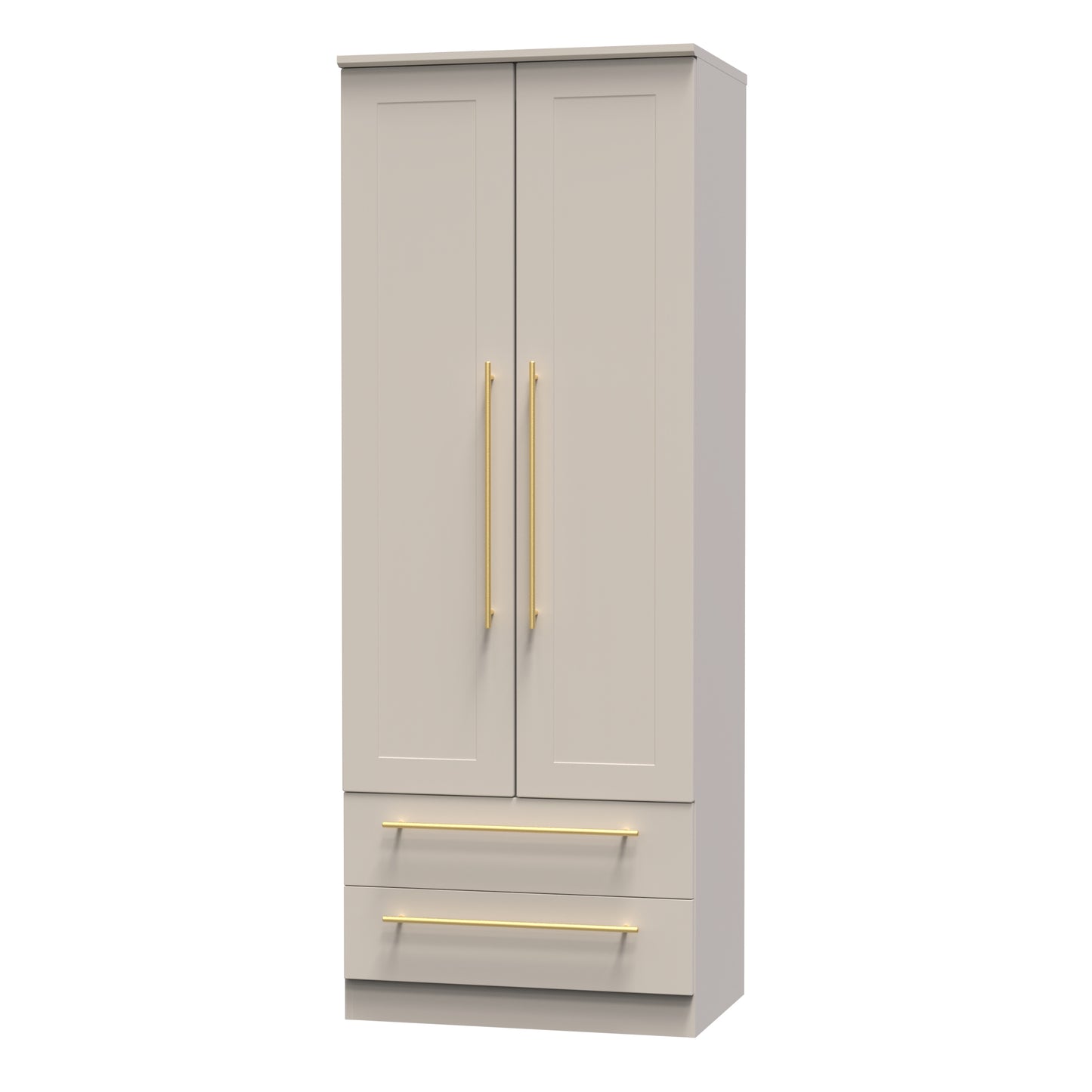 Haworth Tall Wardrobe Off-White 2 Doors 2 Drawers 196cm