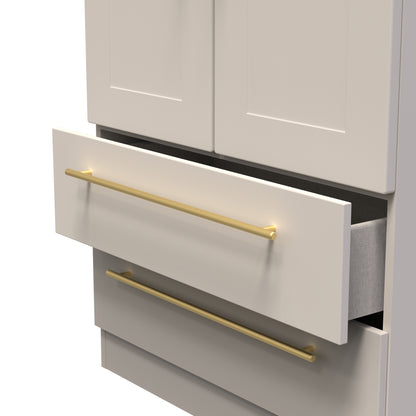 Haworth Tall Wardrobe Off-White 2 Doors 2 Drawers 196cm