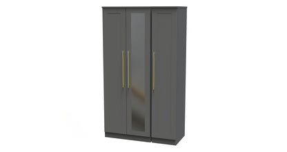 Haworth Tall Mirror Wardrobe Grey 1 Shelf 196cm